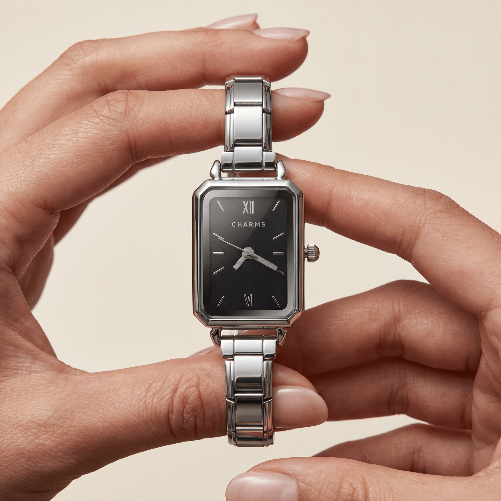 Como – Zilverkleurig met zwarte wijzerplaat