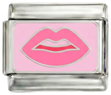 Nog toe te voegen - roze lippen op zilver