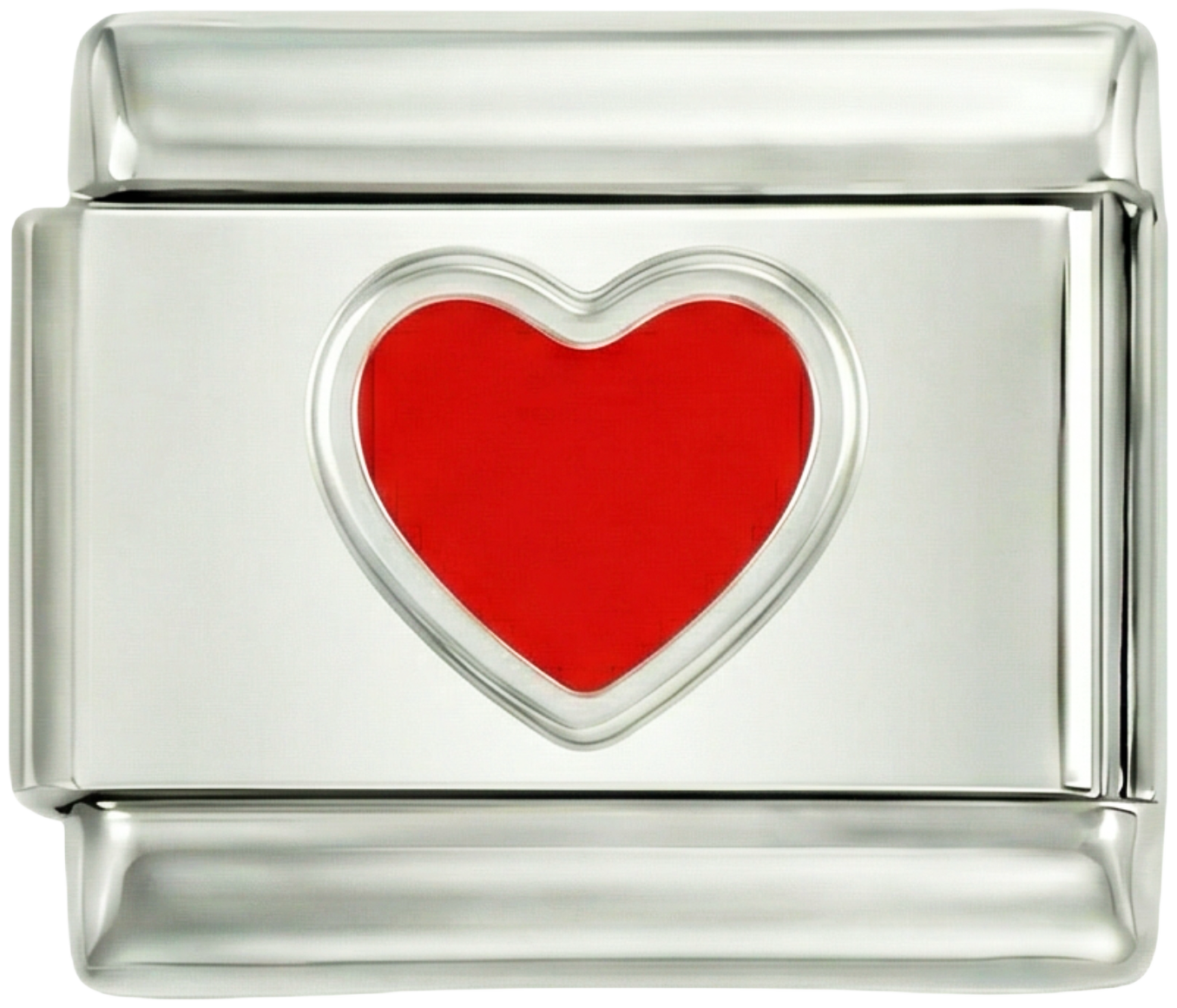 Rood hart op zilver