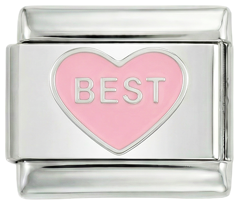 Roze hart, BESTE, op zilver
