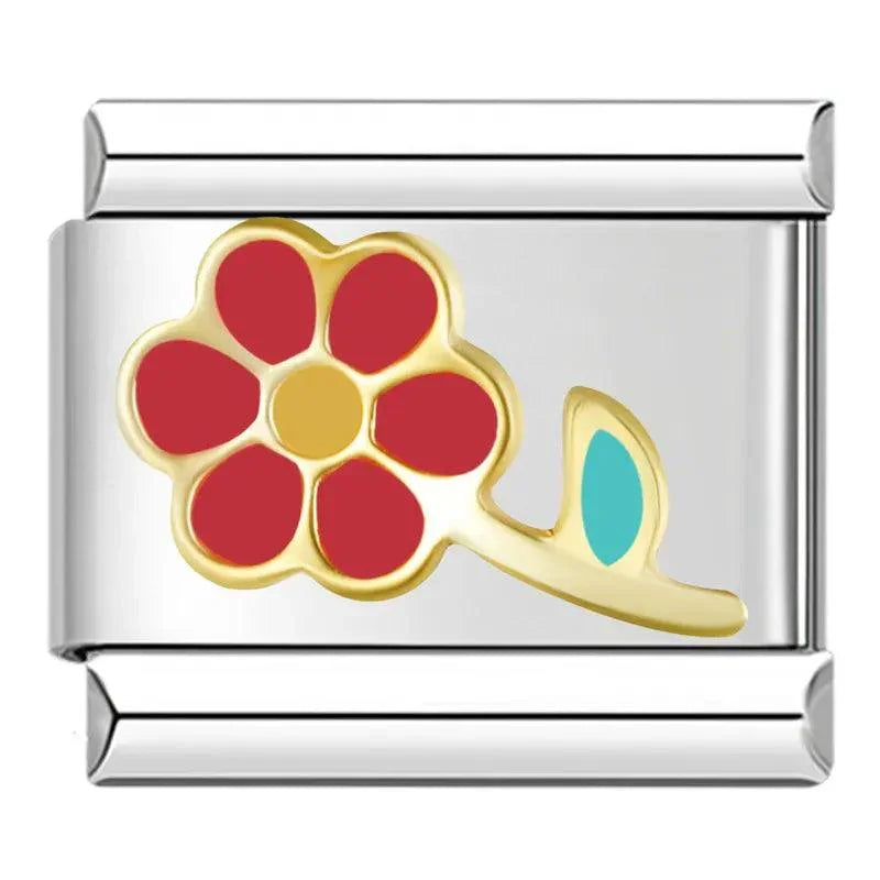 Red Daisy and her Gold Stem - Charms Official