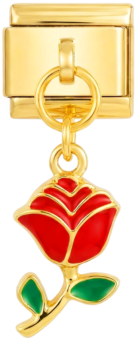Rose with Stem Hanging on Gold - rose-with-stem-hanging-on-gold.png
