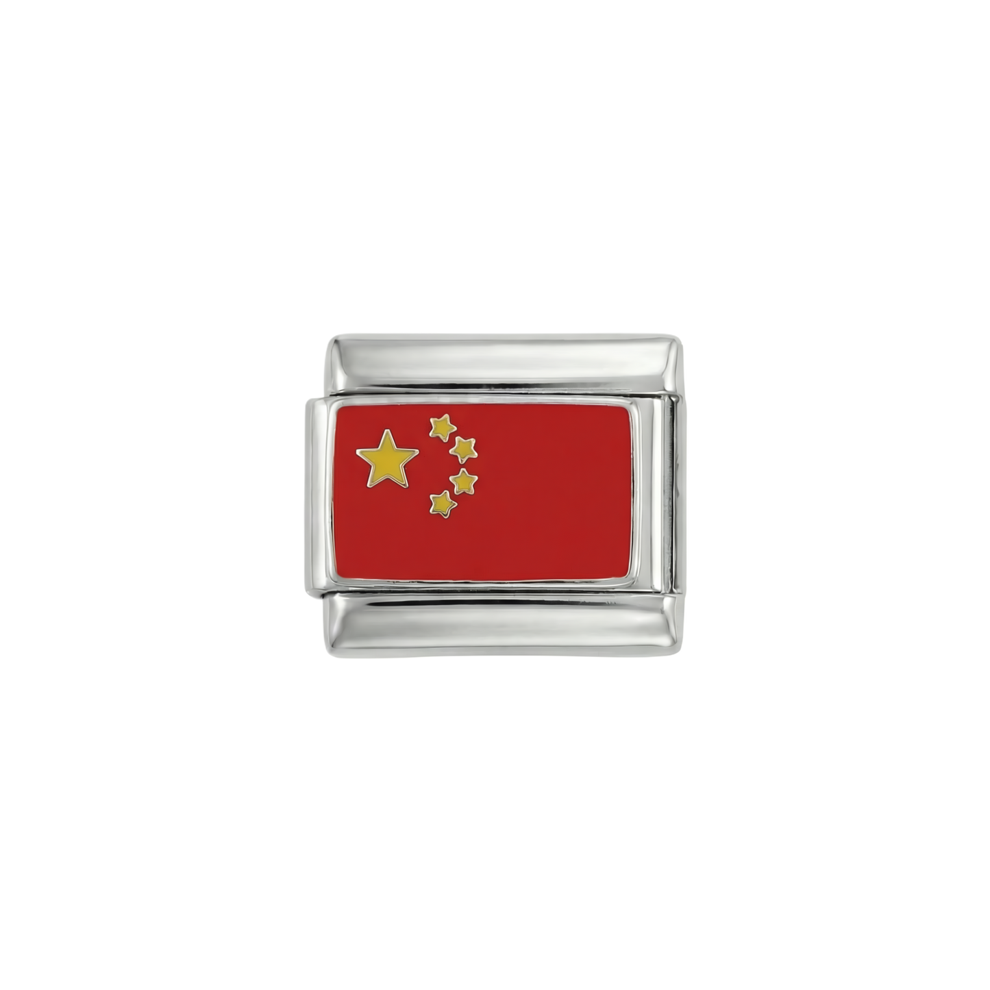China Flag, on Silver
