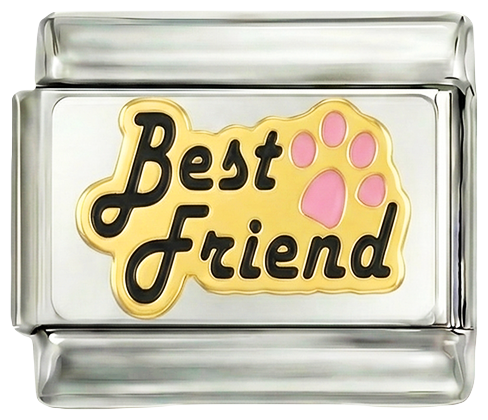 Nog toe te voegen - Best Friends, in het zwart met een roze poot