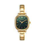 Capri-horloge goud – uitvoering met smaragdgroene wijzerplaat