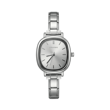 Capri-horloge zilver – uitvoering met witte wijzerplaat