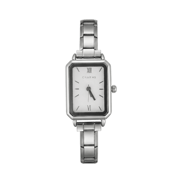 Como-horloge zilver – uitvoering met witte wijzerplaat