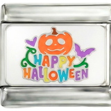 Nog toe te voegen - Fijne Halloween met pompoen op zilver