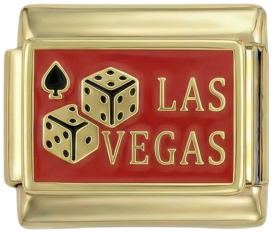 Las Vegas with Dices on Red Plate on Gold - Las-Vegas-with-Dices-on-Red-Plate-on-Gold.png