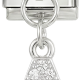 Letter A with stones, Hanging, on Silver - Letter-A-with-stones-hanging-on-silver.png