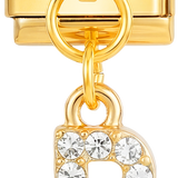Gouden hanger met letter B en stenen