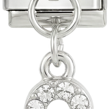 Letter G with stones, Hanging, on Silver - Letter-G-with-stones-hanging-on-silver.png