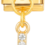 Letter L with stones, Hanging, on Gold - Letter-L-with-stones-hanging-on-gold.png