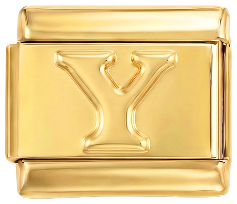 Letter Y in goud, op goud