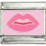 Nog toe te voegen - roze lippen op zilver