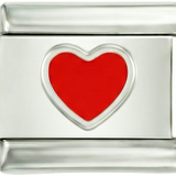 Rood hart op zilver