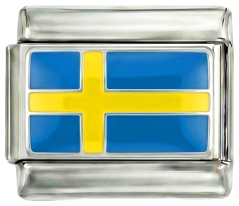 Zweedse vlag, op zilver
