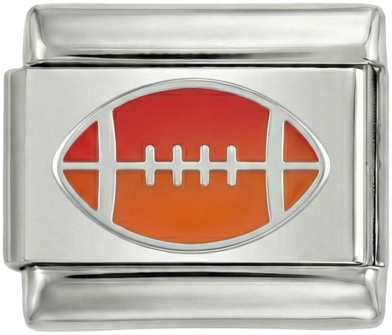 American Football Ball, Red and Orange, on Silver - american-football-ball-red-and-orange-on-silver.png