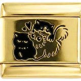 3 knuffelende katten op goud