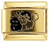 3 knuffelende katten op goud