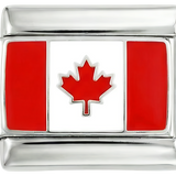 Canadese vlag, op zilver