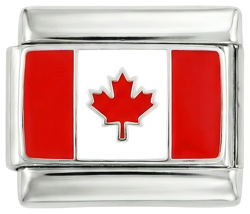 Canadese vlag, op zilver