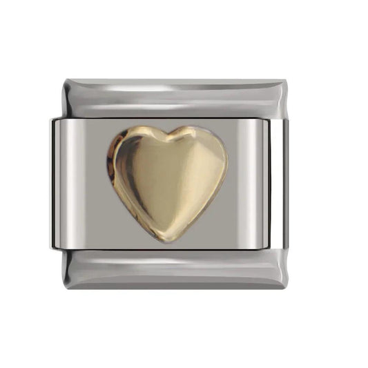 Gold Heart on Silver - Charms Official