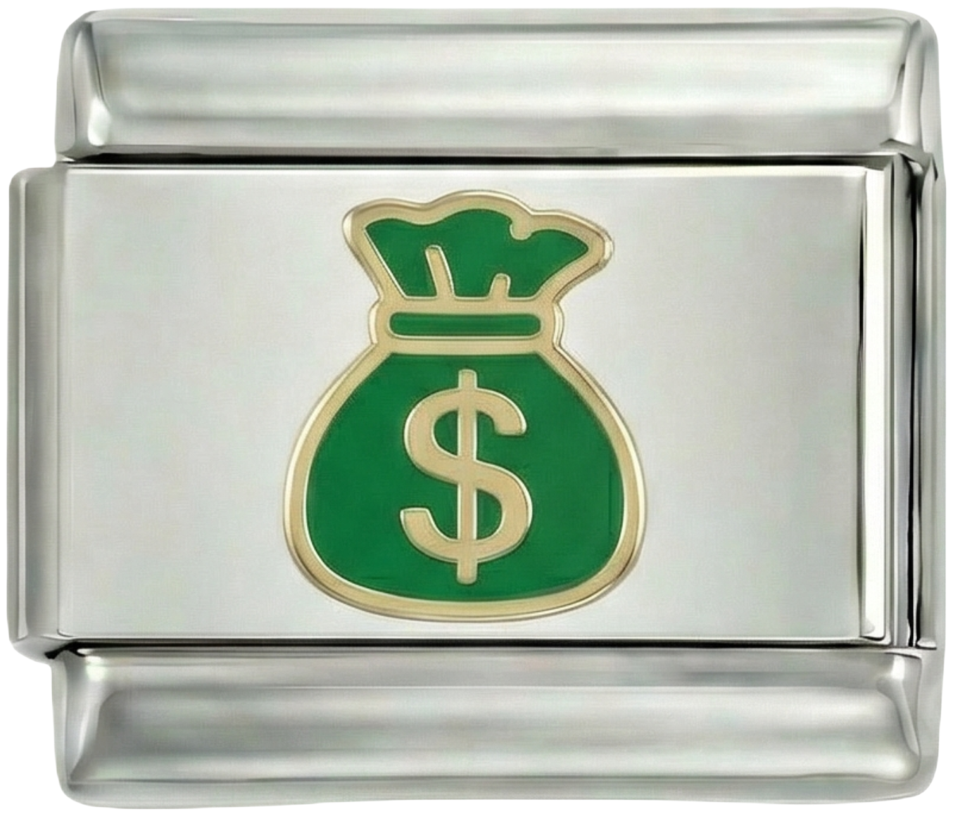 Zak met dollars, groen en goud