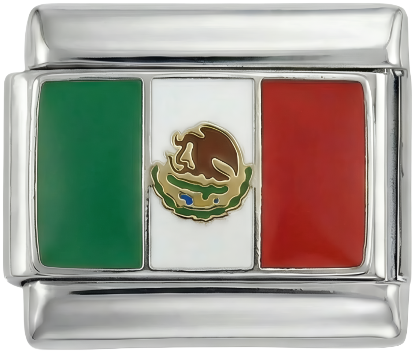 Mexicaanse vlag op zilver