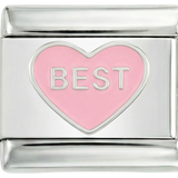 Roze hart, BESTE, op zilver