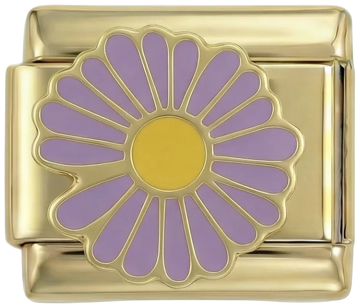 Purple Flower with Yellow Heart on Gold - purple-flower-with-yellow-heart-on-gold.png