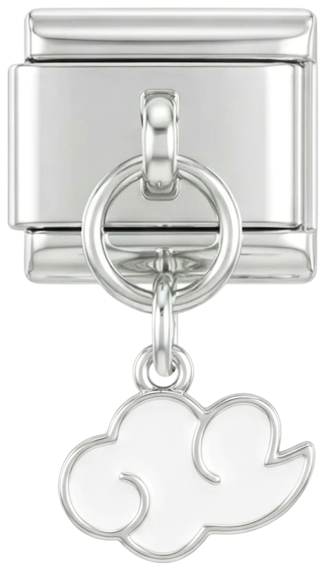 Witte wolk, op zilver